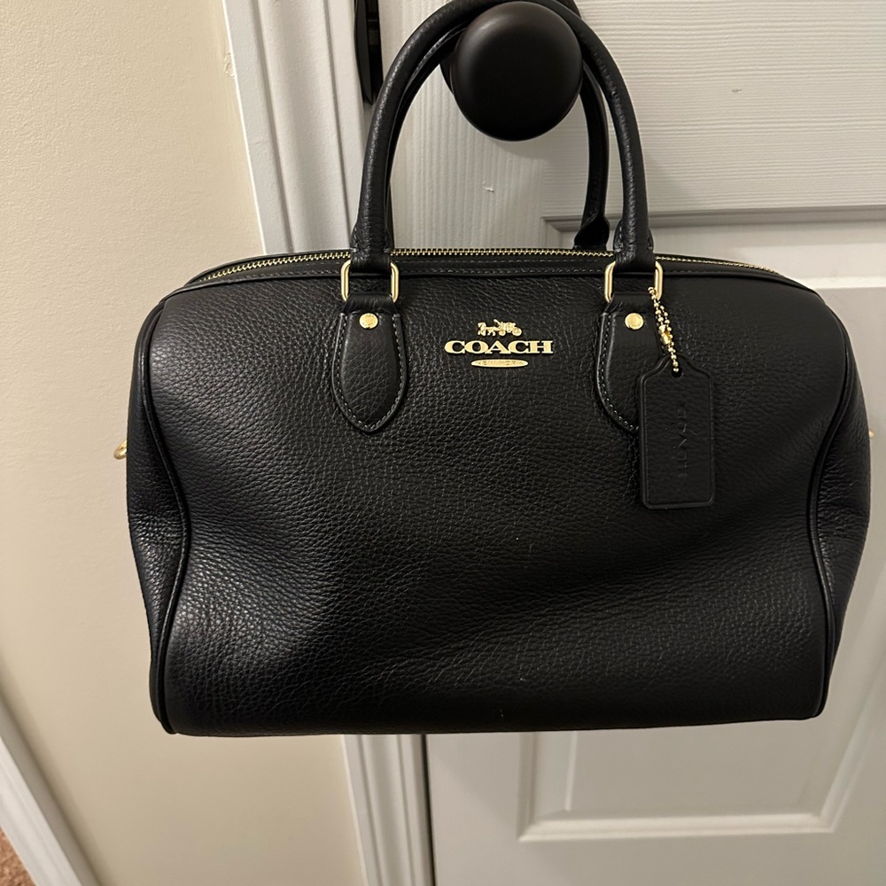 Coach Black Pebbled Leather Satchel